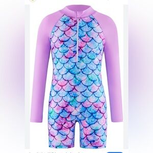 Children's Swimsuit Long-Sleeved Sun Protection Surfing Suit NWT Size 6-7Y